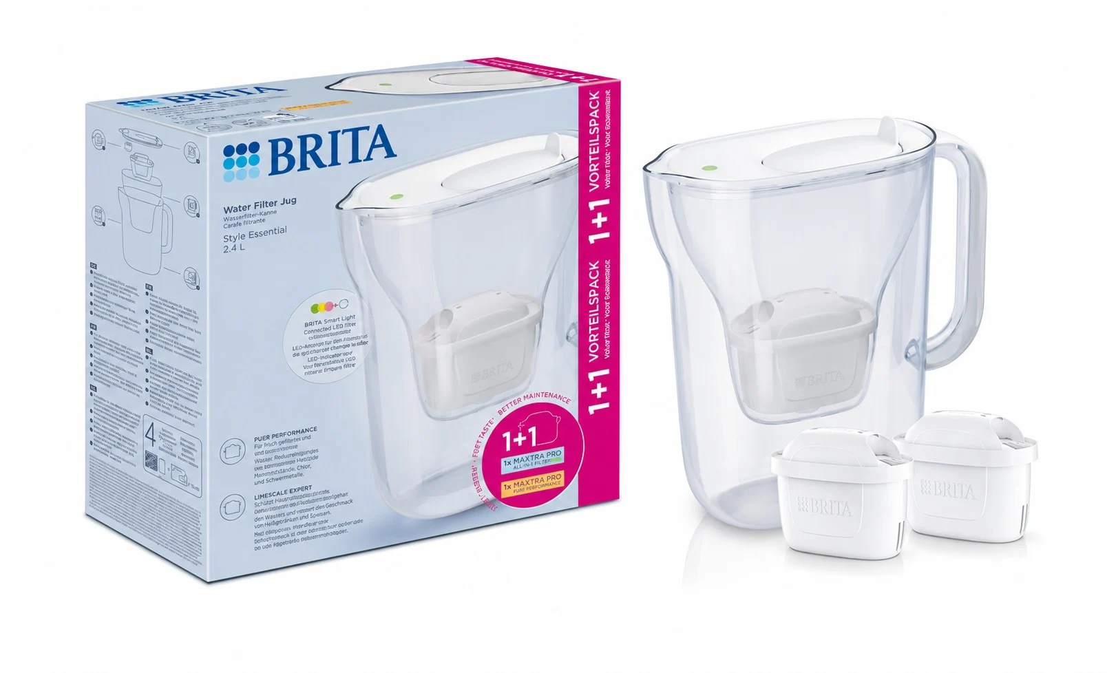 Фильтр-кувшин Brita Style Essential Mxpro белый + 2 картриджа
